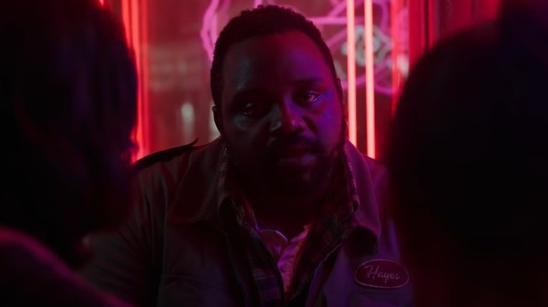 Brian Tyree Henry talking at a table