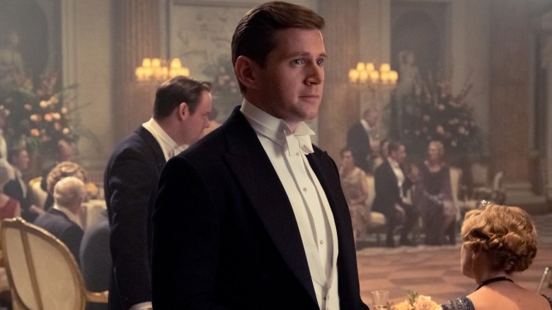 Allen Leech wearing suit in Downton Abbey 