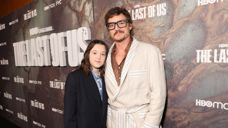 Bella Ramsey and Pedro Pascal pose