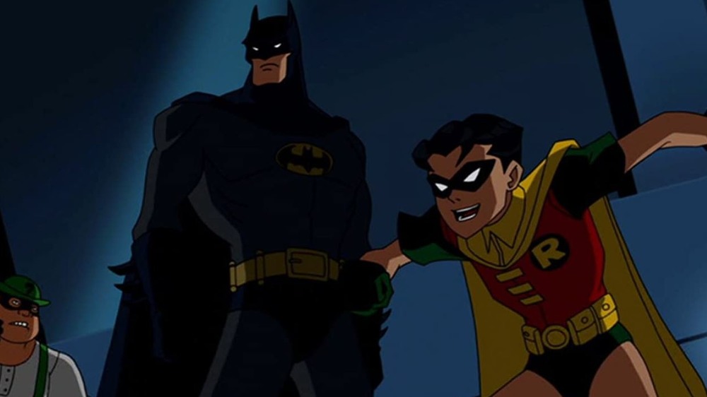 Batman and Robin getting ready to fight