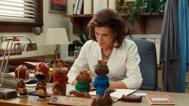 Dr. Rubin disciplining the chipmunks in her office