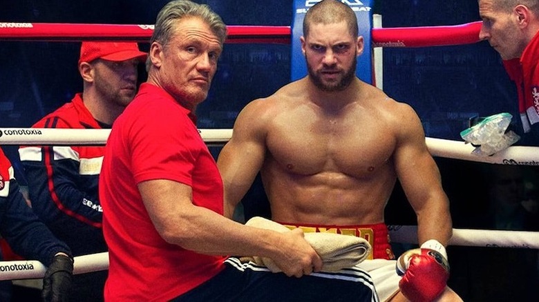 Ivan Drago with Viktor Drago in the ring