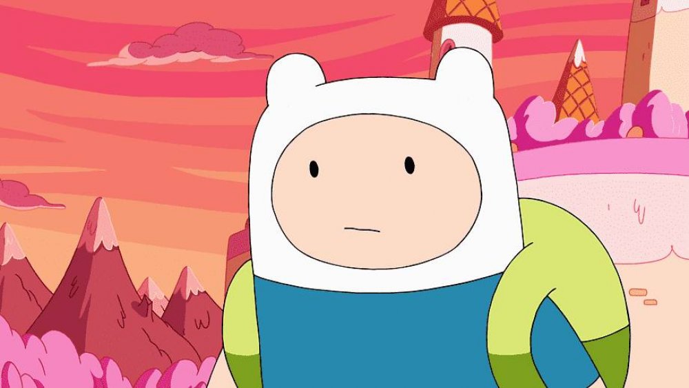 Finn the Human in the Candy Kingdom on Adventure Time