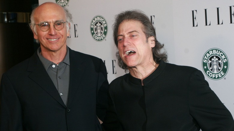 Richard Lewis and Larry David mugging