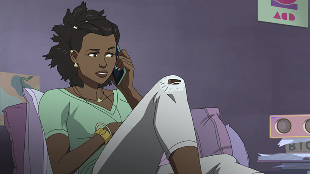 Invincible's Amber on the phone
