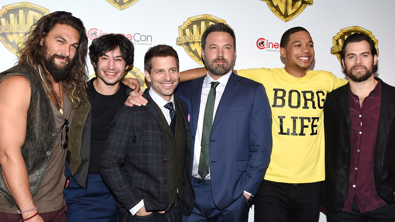 Zack Snyder with DC actors