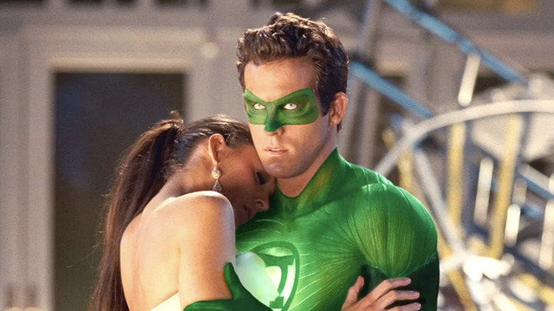 Green Lantern holds Carol Ferris