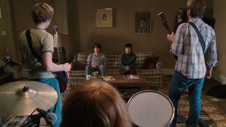 Scott Pilgrim's band playing to a small audience