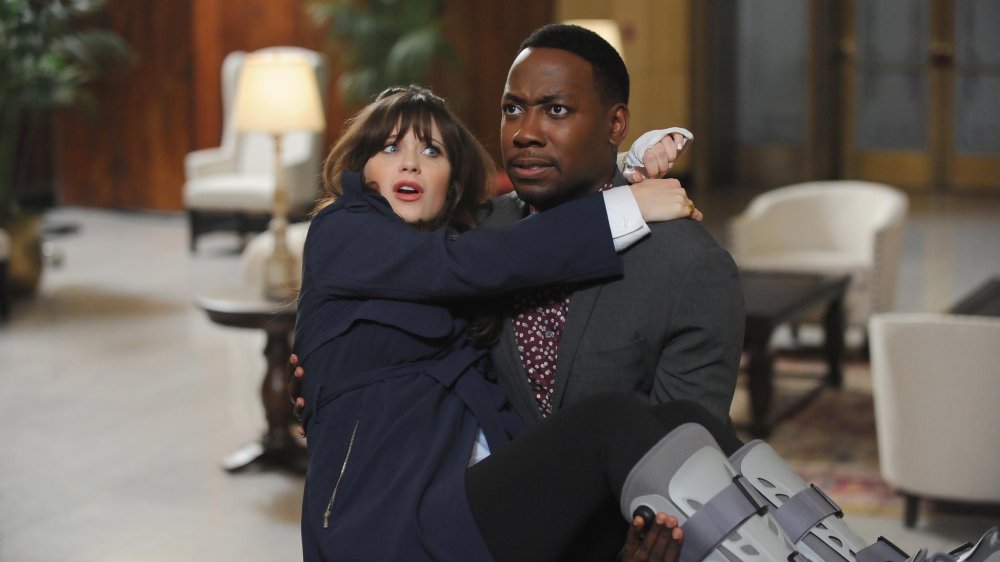 Zooey Deschanel and Lamorne Morris in New Girl