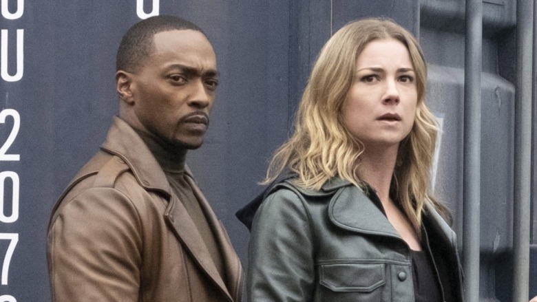 Sharon Carter wearing hoodie