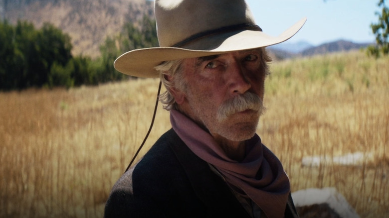 Sam Elliott sporting cowboy gear The Hero