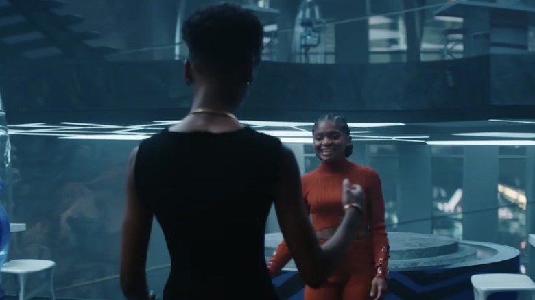 Letitia Wright and Dominique Thorne in Black Panther: Wakanda Forever