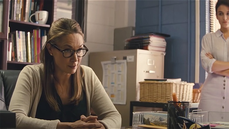 Principal Davis sitting at her desk 