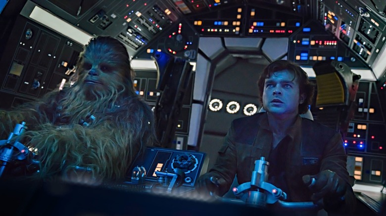 Han and Chewie flying Falcon