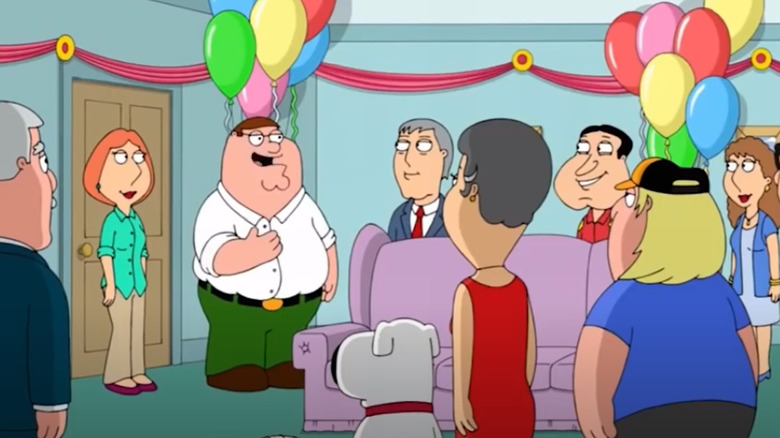 Lois and Peter at a party