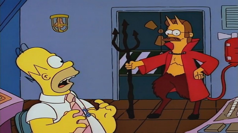 Homer and devil Flanders