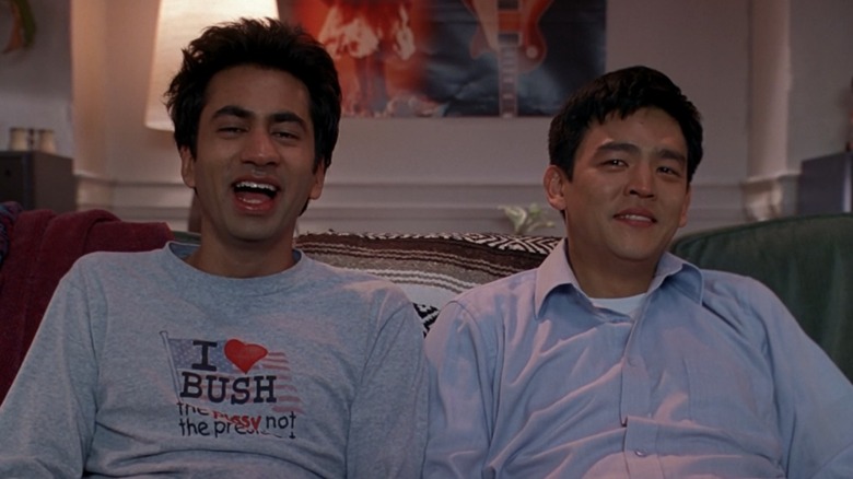 Harold and Kumar watching TV