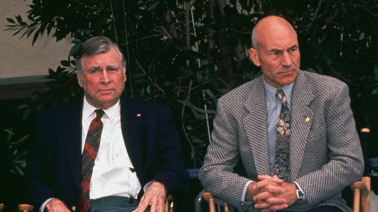 Gene Roddenberry and Patrick Stewart