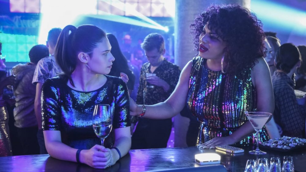 Nicole Maines as Nia Nal and Roxy Wood as Yvette on Supergirl