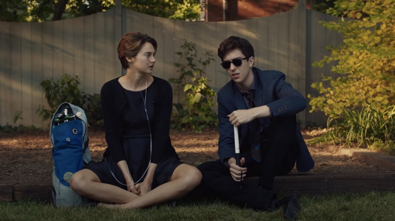 Nat Wolff and Shailene Woodley talking