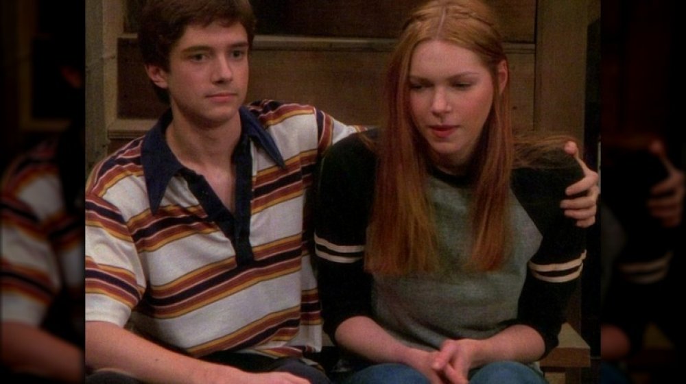 Topher Grace as Eric Forman and Laura Prepon as Donna Pinciotti on Fox's That '70s Show