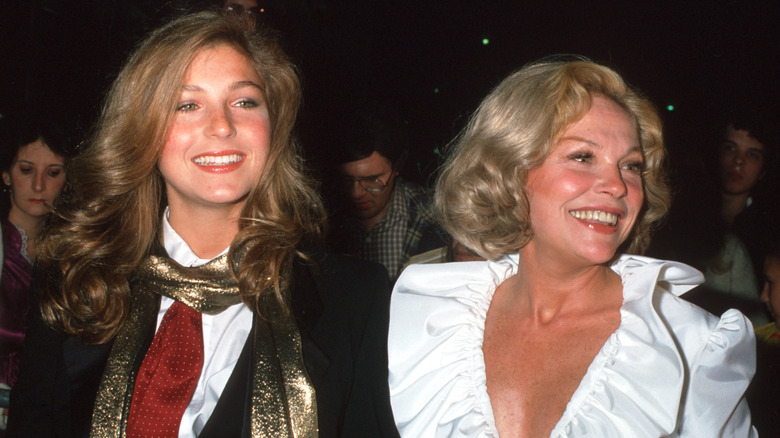 Tatum O'Neal and Joanna Moore smiling