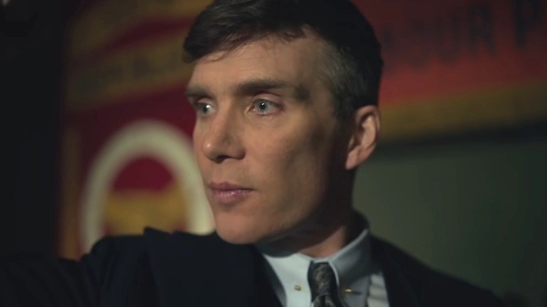 Tommy Shelby raising fist