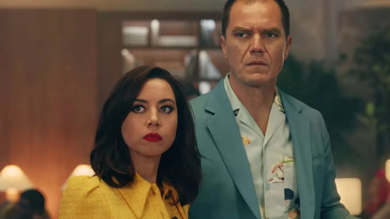 Aubrey Plaza and Michael Shannon staring in a Ritz commercial