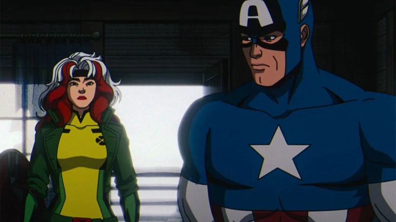 Rogue with Captain America standing