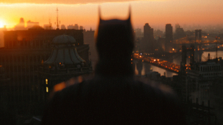 Batman looking over Gotham City in The Batman