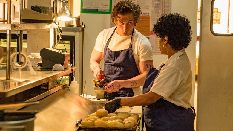 Carmy and Tina in kitchen