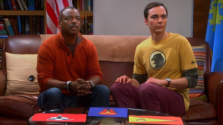 LeVar Burton and Sheldon sitting on the couch together