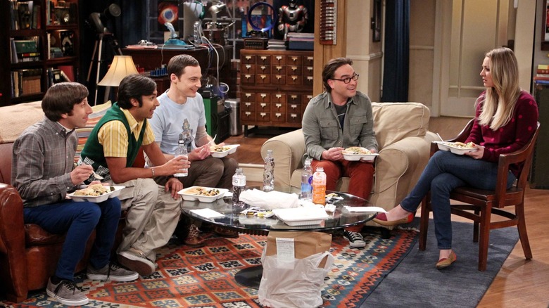 The Big Bang Theory cast eating