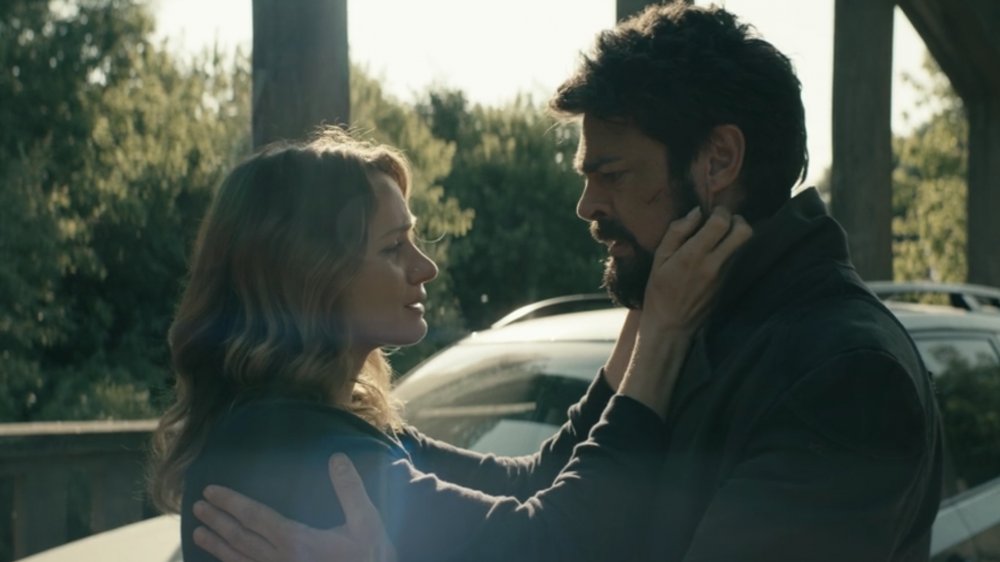 Shantel VanSanten and Karl Urban as Becca and Butcher on The Boys