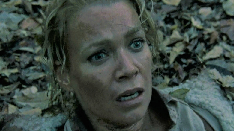 TWD Andrea lays in forest