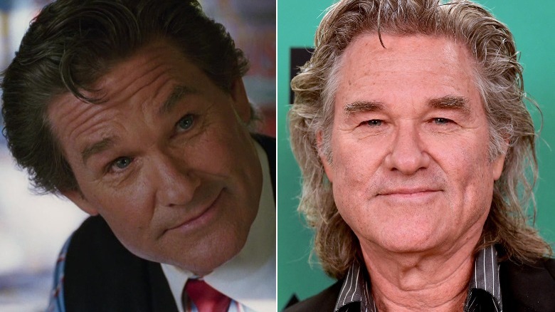 Side by side pictures of Steve and Kurt Russell smiling