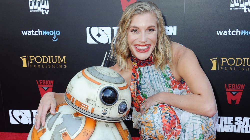 Katee Sackhoff with BB-8