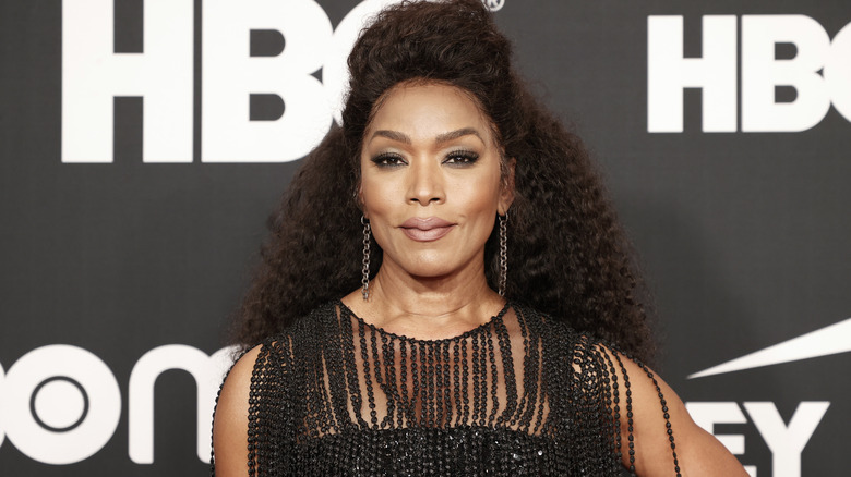 Angela Bassett wearing earrings