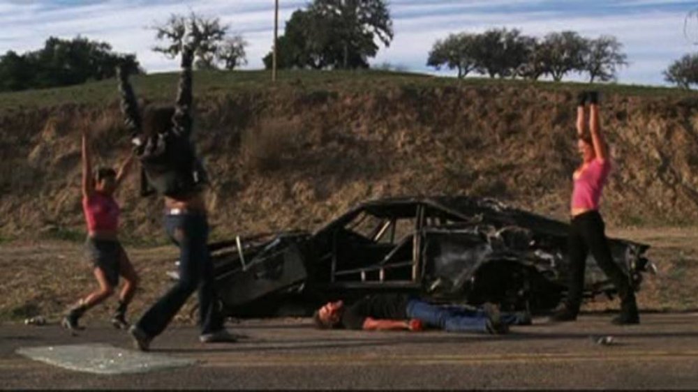 The girls beat up Stuntman Mike at the end of Death Proof