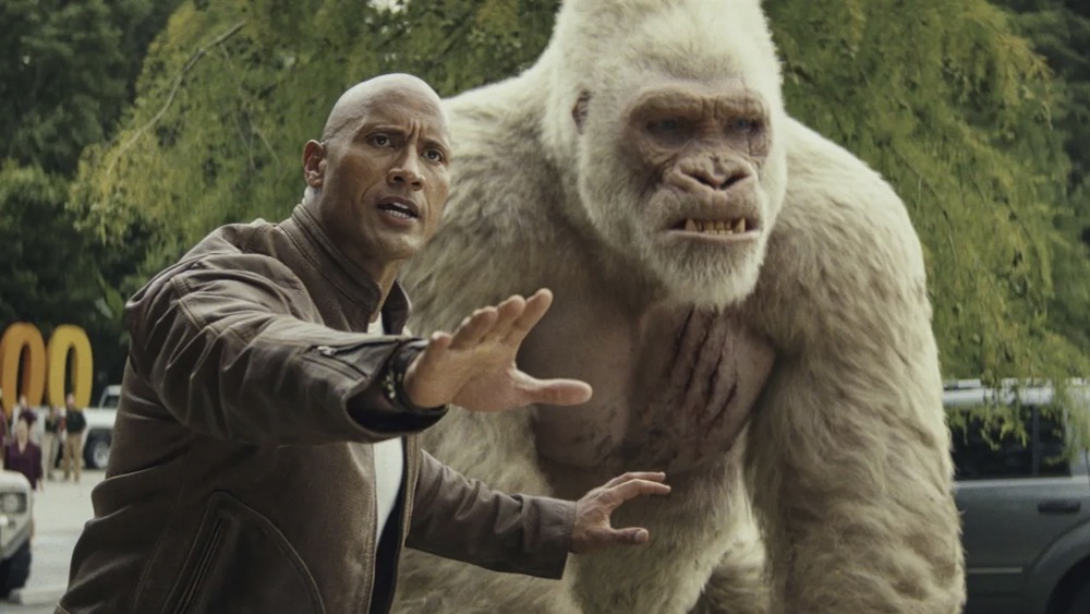 Dwayne The Rock Johnson and George in Rampage