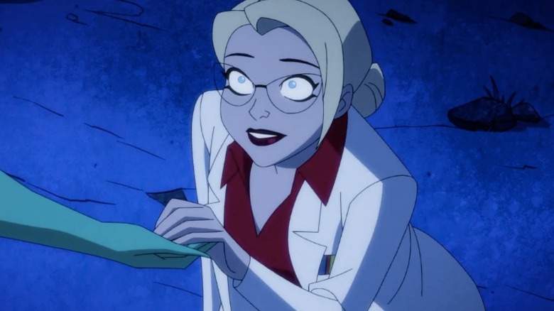 Harley Quinn wearing her doctor uniform