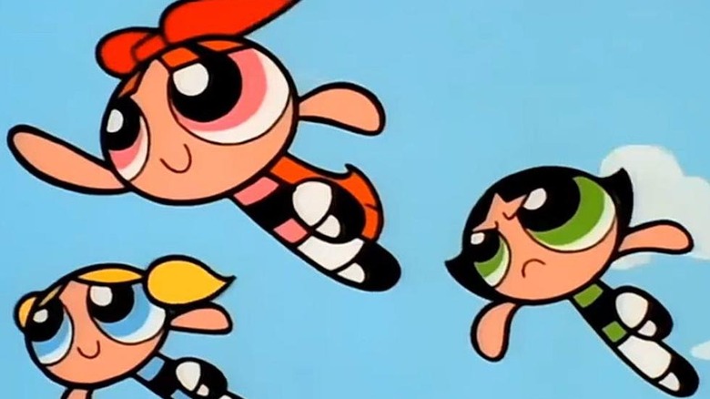 The Powerpuff Girls taking flight