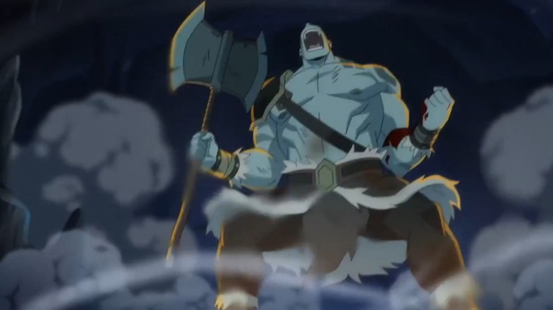 Grog shouts a battle cry