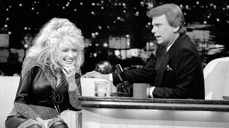 Pat Sajak interviewing Dolly Parton