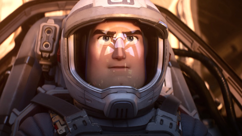 Lightyear wearing astronaut helmet