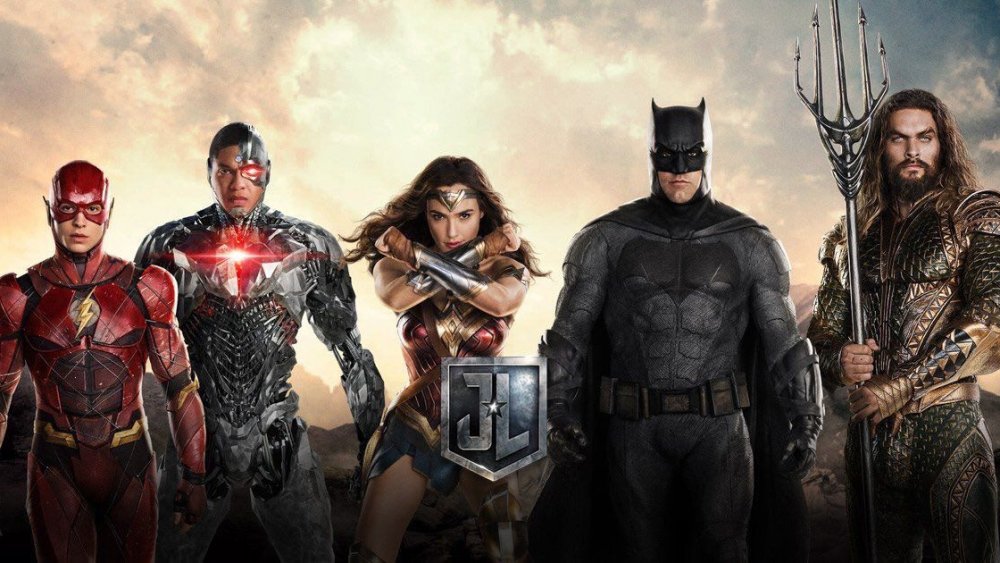 The Flash, Cyborg, Wonder Woman, Batman, and Aquaman from Justice League