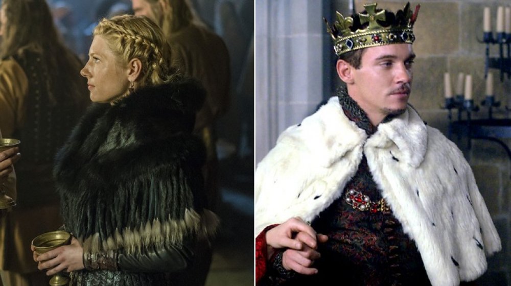 Katheryn Winnick as Lagertha in Vikings/Jonathan Rhys Meyers as Henry VIII in The Tudors