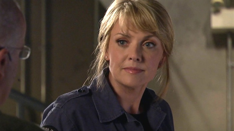 Samantha Carter frowning in the final episode of Stargate Atlantis