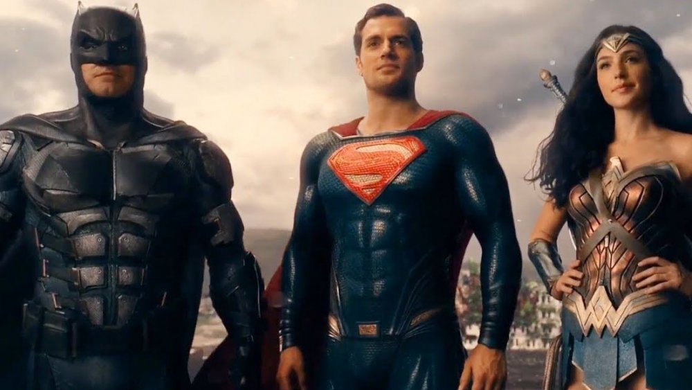 Ben Affleck, Henry Cavill and Gal Gadot as Batman, Superman and Wonder Woman in Justice Leage