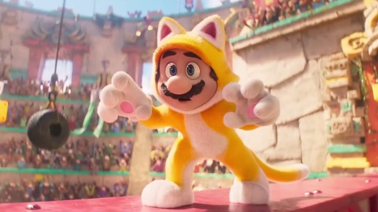 Mario in a cat suit